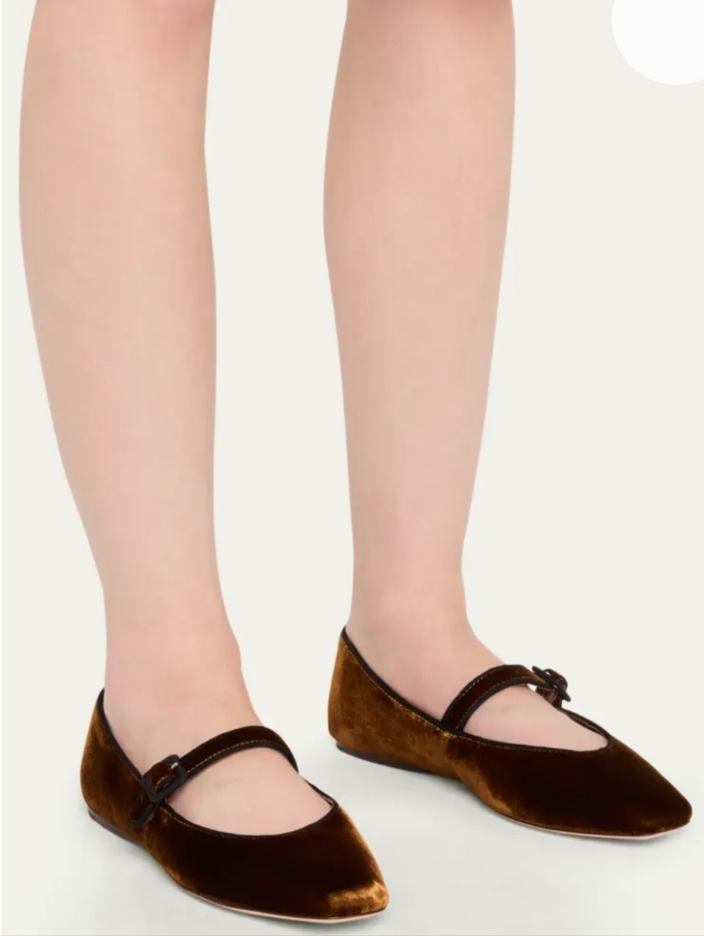 Loeffler Randall Ballet Flats 9.5 Brown Cognac Velvet Ginger MaryJane Made Italy - Picture 11 of 16